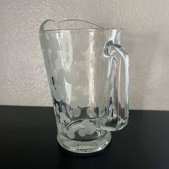 Vintage Disney Mickey Mouse Ears Frosted Glass Pitcher - Made in USA - Picture 4 of 7